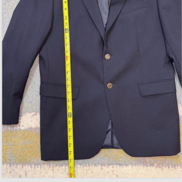 Simon Spurr Mens Navy Wool Valero 42R 2-Button Sport Coat Jacket Blazer Academia - Picture 16 of 16